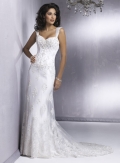Sheath Strapless Cap Sleeve Satin Lace Wedding Dresses (wd0012)