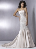 Sheath Strapless Halter Satin Wedding Dresses (yz0251)