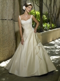 Shoulder Straps A-line Sweetheart Taffeta Wedding Dresses (wd0024)