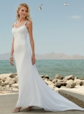 Shoulder Straps Slim line Chiffon Wedding Dresses (wd0025)