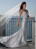Shoulder Straps Slim line Satin Wedding Dresses (wd0026)