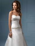 Sleeveless Sweetheart Chapel Train Satin Wedding Dresses (wd0031)