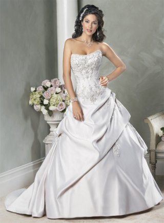 Sleeveless Sweetheart Satin Lace Wedding Dresses (wd0032)