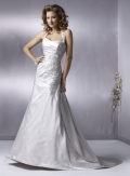 Slim A-line Halter Neckline Satin Wedding Dresses (yz0250)