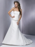 Slim A-line Strapless Taffeta Wedding Dresses (wd0097)