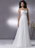 Slim line Cap Sleeve Sweetheart Chiffon Wedding Dresses (wd0117)
