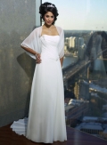 Slim-line Strapless Sweep Train Chiffon Wedding Dresses (wd0149)