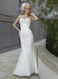 Slim-line Strapless Sweetheart Satin Wedding Dresses (wd0154)
