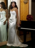 Slim-line Strapless Sweetheart Satin Wedding Dresses (wd0155)