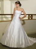 Strapless A-line Chapel Train Satin Wedding Dresses (wd0202)