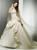 Strapless A-line Chapel Train Taffeta Wedding Dresses (wd0204)