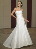 Strapless A-line Sweep Train Taffeta Wedding Dresses (wd0327)