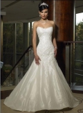 Strapless A-line Sweetheart Sweep Train Taffeta Wedding Dresses (wd0335)