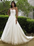 Strapless A-line Sweetheart Taffeta Wedding Dresses (wd0337)