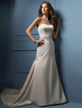 Strapless Chapel Train Satin Wedding Dresses (wd0408)