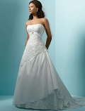 Strapless Chapel Train Taffeta Lace Wedding Dresses (wd0410)