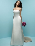Strapless Detachable Chapel Train Satin Wedding Dresses (wd0413)