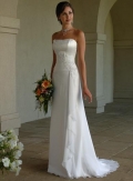 Strapless Satin Chiffon Wedding Dresses (wd0424)