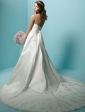 Strapless Semi-Cathedral Train Satin Lace Wedding Dresses (wd0427)