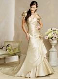 Strapless Sheath Sweetheart Taffeta Wedding Dresses (wd0429)