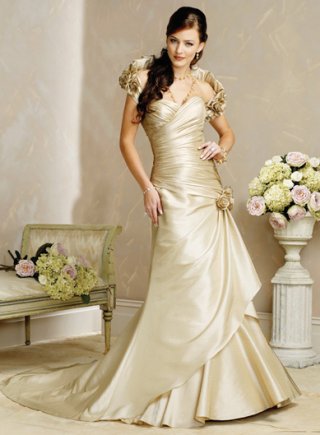 Strapless Sheath Sweetheart Taffeta Wedding Dresses (wd0429)