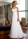 Strapless Slim A-line Chiffon Wedding Dresses (wd0435)