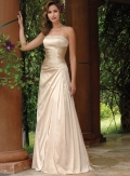 Strapless Slim A-line Corset Closure Satin Wedding Dresses (wd0439)