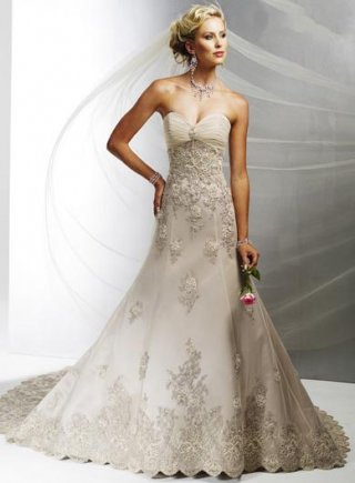 Strapless Slim A-line Sweetheart Satin Wedding Dresses (wd0446)