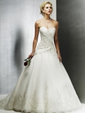 Sweetheart Chapel Train Satin Tulle Gowns (ms0006)