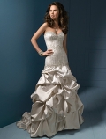 Strapless Sweetheart Dropped Waist Satin Wedding Dresses (ms0010)