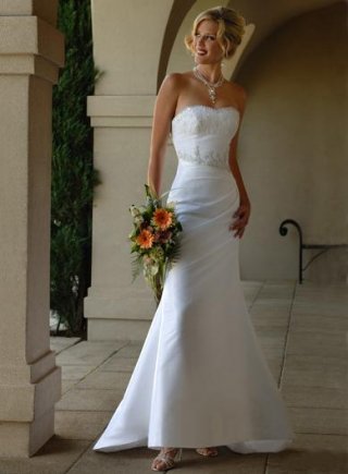 Strapless Sweetheart Neckline Taffeta Lace Wedding Dresses (ms0011)