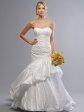 2012 Graceful Pleated Two layers Strapless Design Sash Lace up Wedding Dress