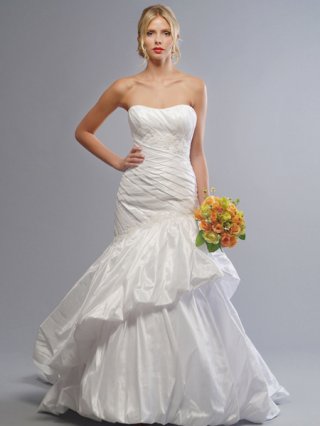 2012 Graceful Pleated Two layers Strapless Design Sash Lace up Wedding Dress