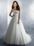 A-line Sweetheart Sleeveless Chapel Train Satin