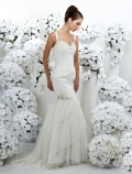 Mermaid Spaghetti Straps Court Trains Sleeveless Tulle Wedding Dress For Brides