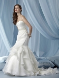 Mermaid Sweetheart Court Trains Sleeveless Satin and Organza Wedding Dress For Brides