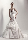 Sexy Deep V-Neckline Taffeta Cheap 2012 Bridal Gown