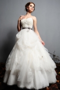 Fantastic Asymmetrically Natural Waist Ball Gown