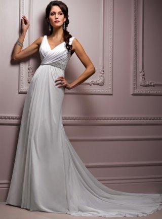 Roman Chiffon 2012 Spring V-Neckline Wedding Dress