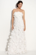 adashi Shoji Strapless Appliqu