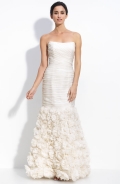 Theia Organza Strapless Silk Mermaid Dress