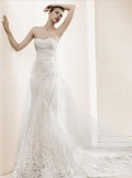 strapless customized lace wedding dress