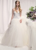 White Romantic Tulle Swetheart A-line Celebrity Wedding Dresses
