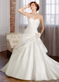 Ivory Satin Sweet Heart A-line Wedding Dress For Bride