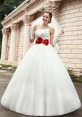 Sexy Trumpet ball gown wedding dresses with red bow