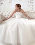 Satin A-line/Princess Floor Length Long Wedding Dresses