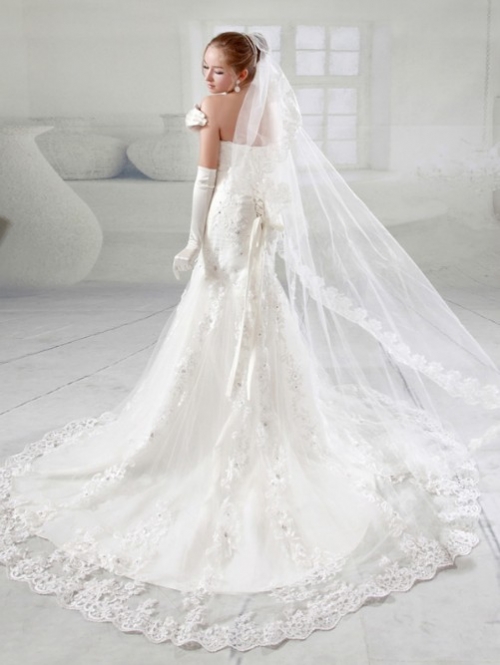 luxury tail wedding dresses