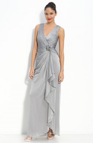 Chiffon Gown with Rosette