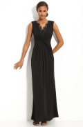 Lace Inset Jersey Gown
