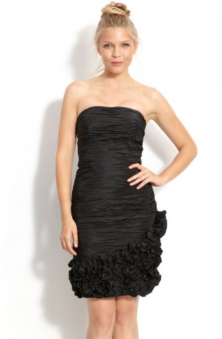 Ruched Taffeta Dress